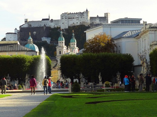 DSC06369--Mirabell gardens A view of Salzburg from Mirabell Gardens