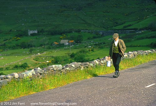 Foto Friday - a man walking along the road, Ring of Kerry, Ireland