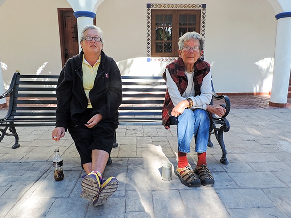 Foto Friday - two women sitting on a park bench