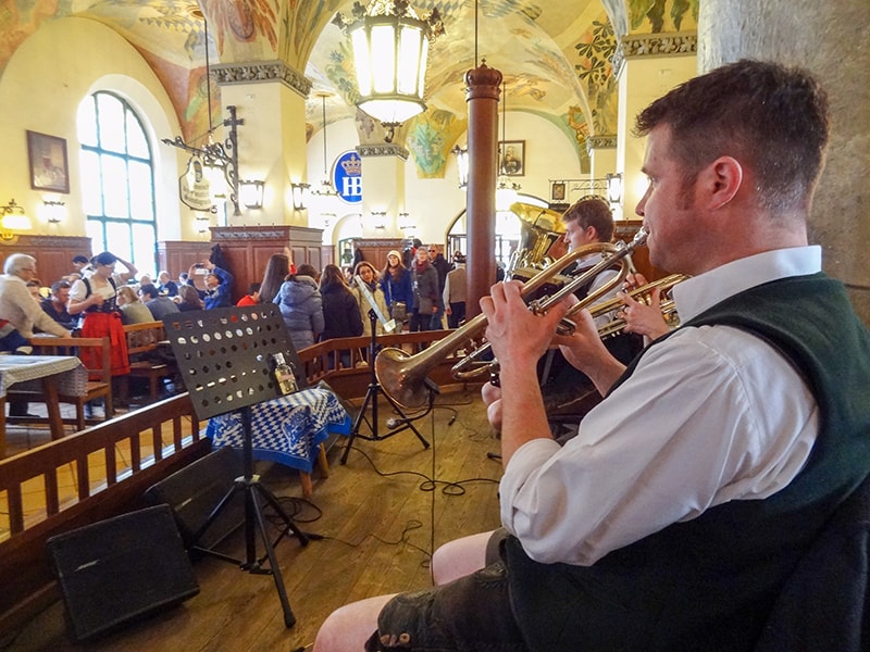 a beer hall in Muich during Christkindlmarkt