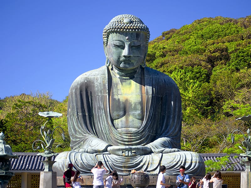 a giant statue of Buddha