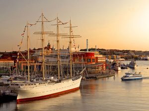 old sailing ship in a harbor at dusk top 10 sweden