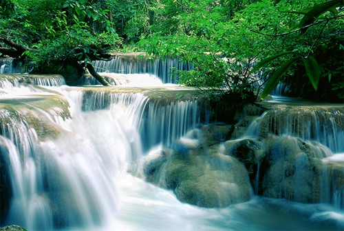 waterfalls in Kanchanaburi - one of the Top 10 Places in Thailand