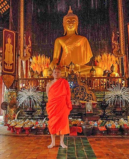 Budhist monk in a temple