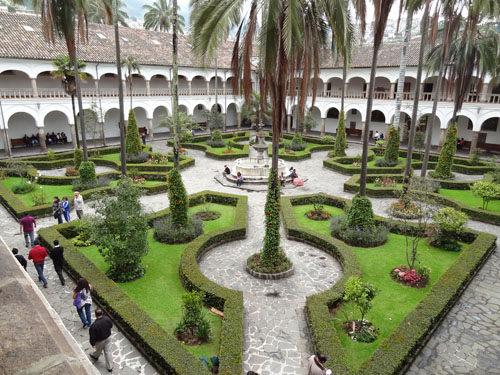 a courtyard in Quito, Ecuador