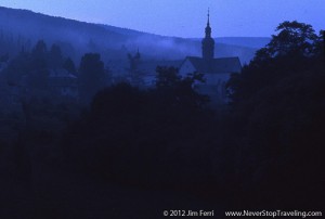 Dawn in Germany's Rhine River valley
