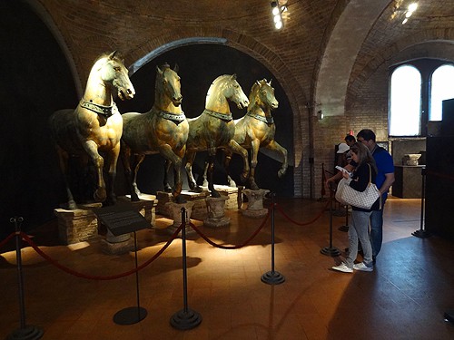 The original four life-size bronze horses, now in the museum St. Mark’s Square of St. Mark's Basilica