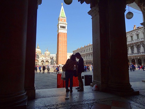 people at the entrance to Venice's St. Mark's Square