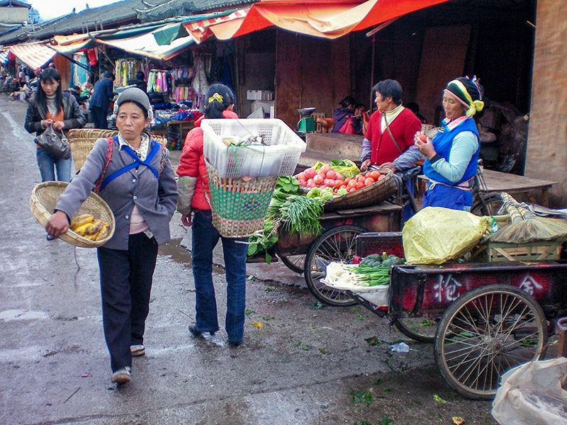 people in a market