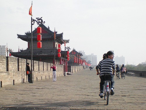 city walls in Xian, China