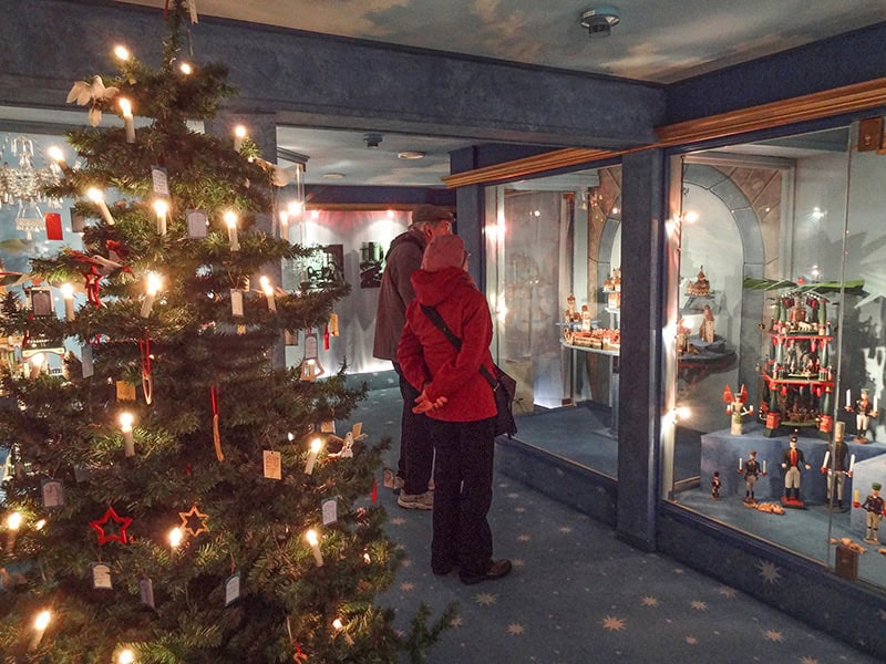 people in a Christmas museum in Rothenburg Germany