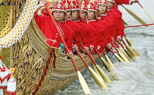 Oarsmen in the Thai Royal Barge Procession