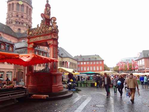 Town Square market in Mainz Cruising on the Great Rivers of Europe