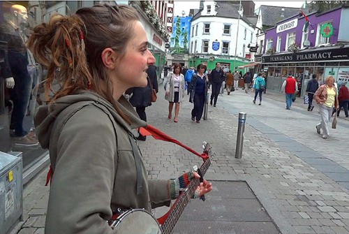 A musician on Shop Street in Galway