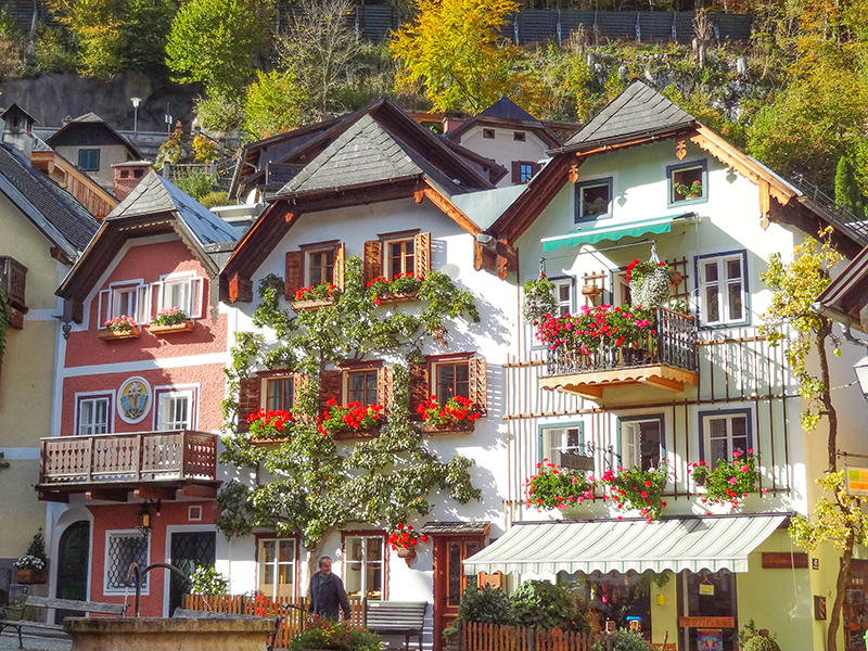 old colorful Bavarian style houses