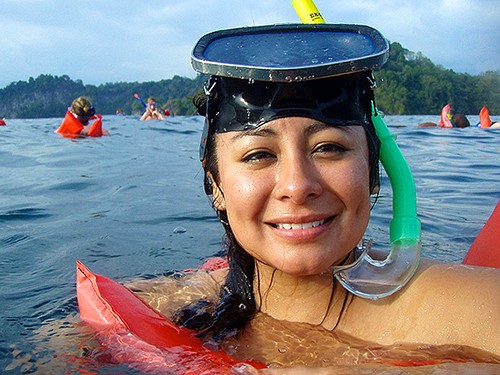 a woman snorkeling - one of the things to do in Costa Rica