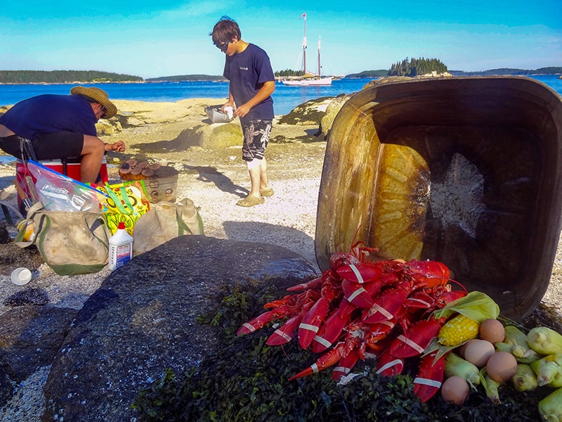 A lobster bake on Twin Dory Island