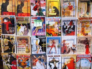 colorful postards on rack