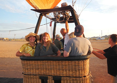 hot air baloon on the Sonoran Desert