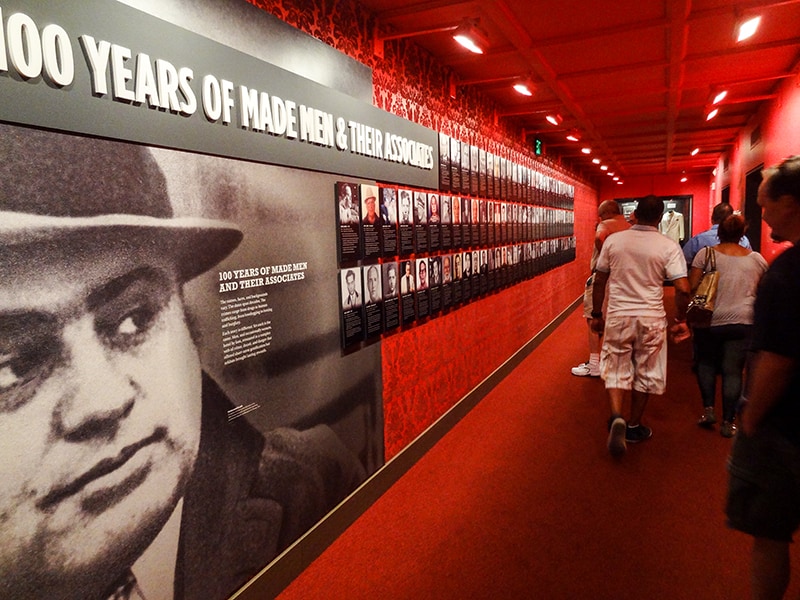 people walking through the Mob Museum