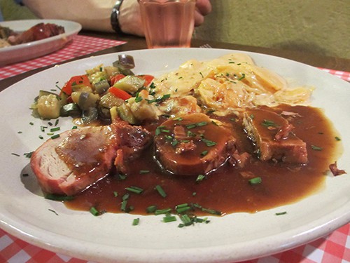 pork in a calvados sauce, which is typical Normandy food 