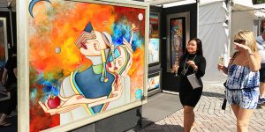 two women at an art festival