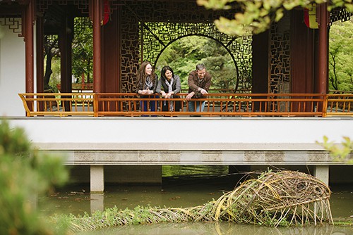 3 people in a Classical Chinese Garden