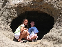 Sami and Mike at the Dinosaur Dig while traveling with grandchildren