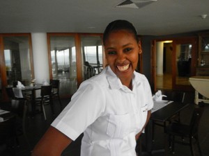 Bannister Hotel waitress in Samana Dominican Republic