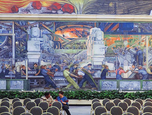 North Wall of the Diego Rivera mural in the Detroit Institute of Art