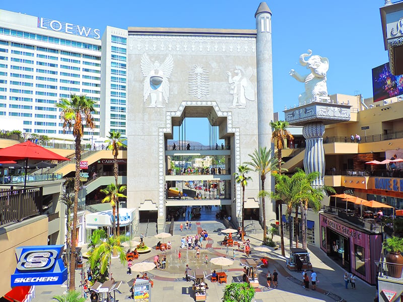 people walking about the popular Hollywood and Highland Center