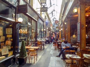 people seated at a café in Paris
