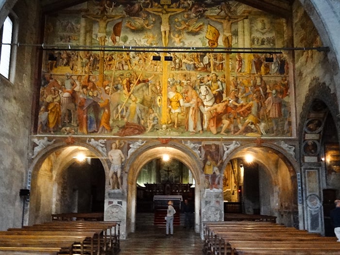 frecoes in a church, one of the best things to do in Lugano Switzerland