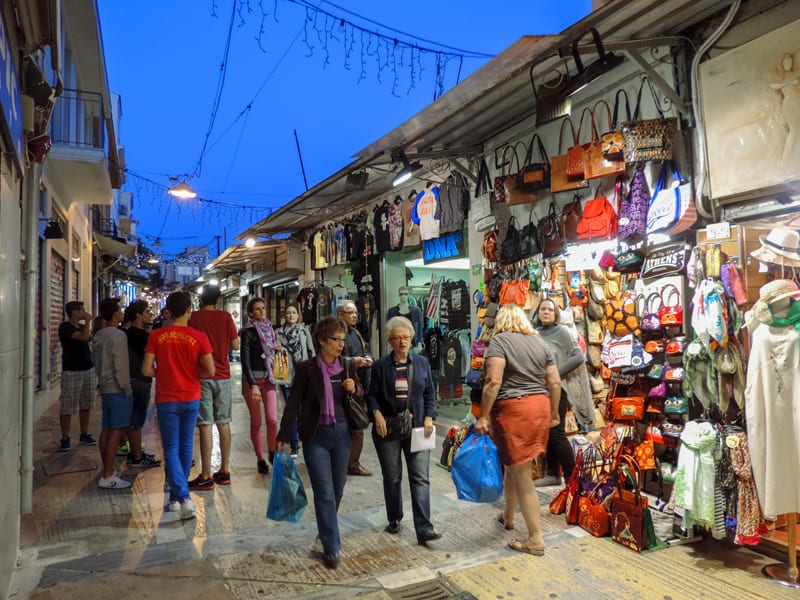 people on a street visited during 2 days in Athens