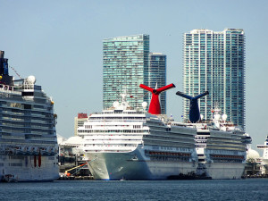 cruise ships at a pier