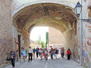 a group walking on a tour during a river cruise in Eastern Europe