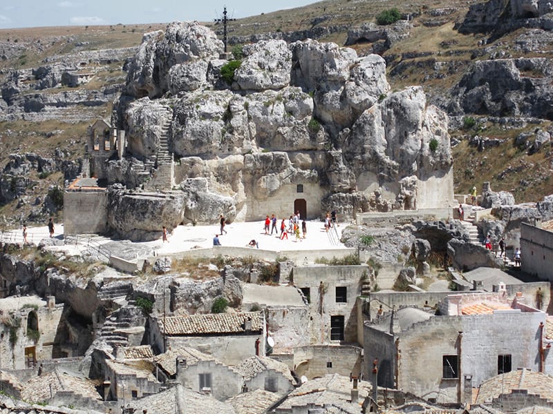 people in the Sassi in Matera