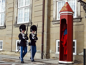 Palace guards in old beaver hats