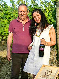man and daughter in Irpinia vineyard 