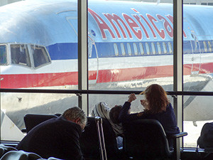 a plane at an airport