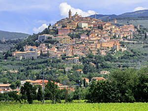 a town on a hill