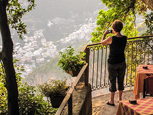 woman on a mountainside