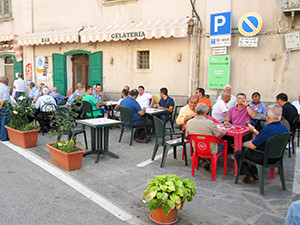men sitting in a cafe