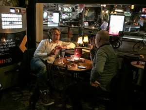 two men at a table