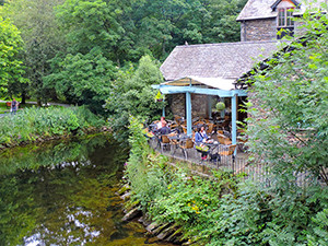 a cafe on a river