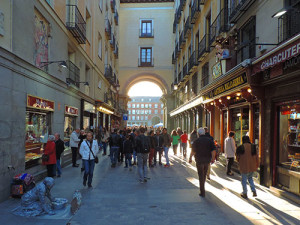 people on an Old World street