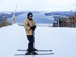 a skier at rest