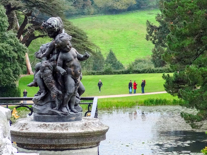 a statue in formal gardens in Ireland