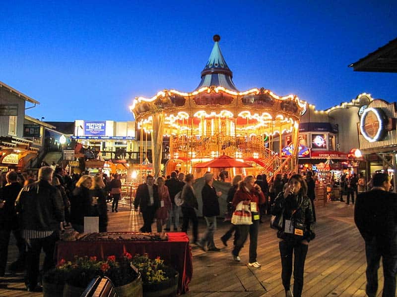 people on fisherman's wharf, a good place to visit during 3 days in San Francisco