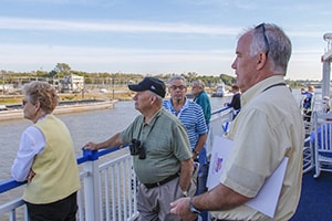 people onboard a riverboat 